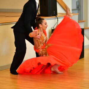 Orange Blossom - Ballroom Smooth Gown Nude & Orange by Dore Designs